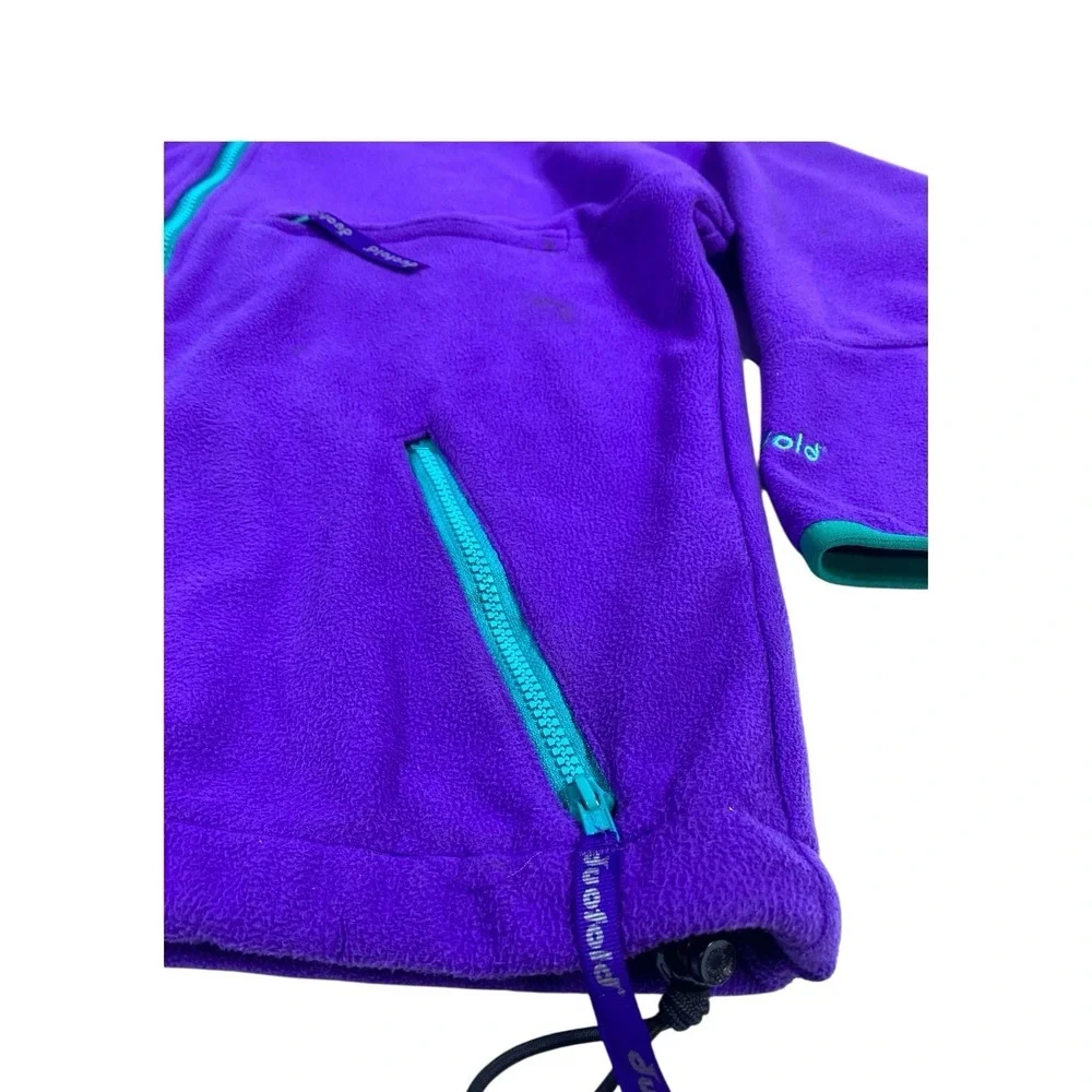 VTG 90s Duofold Ski Jacket Fleece Micro Climate Womens S Purple Teal USA 1/4 Zip